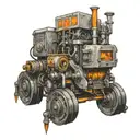 underground mining machine tattoo design idea