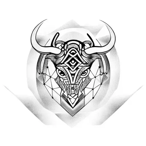 taurus astrological sign tattoo design idea