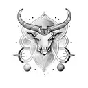 taurus astrological sign tattoo design idea