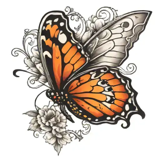 iffel tower butterfly realistic tattoo tattoo design idea