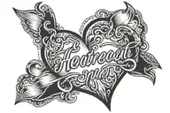 heartbeat line intertwined with a heart and the words Darren Forever tattoo design idea