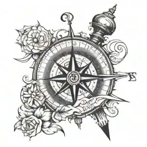 not all who wander are lost with compass   tattoo design idea