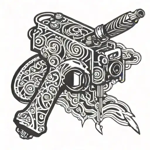 mine soldering iron machine tattoo design idea