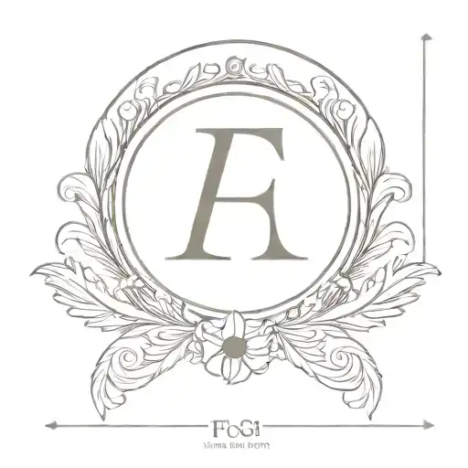 the letters F with the date 9/30 on the long part of the F in Roman numerals   tattoo design idea
