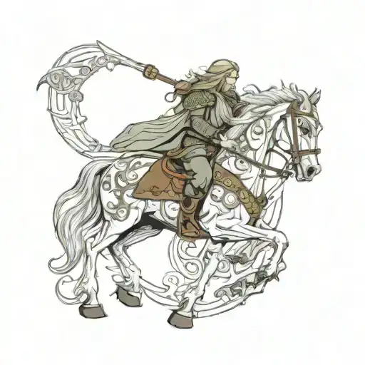 rider of rohan lord of the rings  tattoo design idea