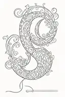 letter D letter V letter P cursive writing tattoo design idea