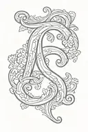 letter D letter V letter P cursive writing tattoo design idea