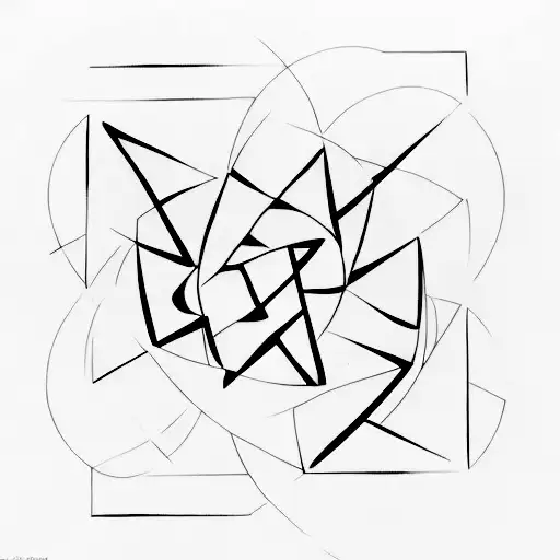 A minimalist tattoo of the Incredibles logo transformed into an abstract art piece tattoo design idea