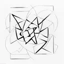 A minimalist tattoo of the Incredibles logo transformed into an abstract art piece tattoo design idea