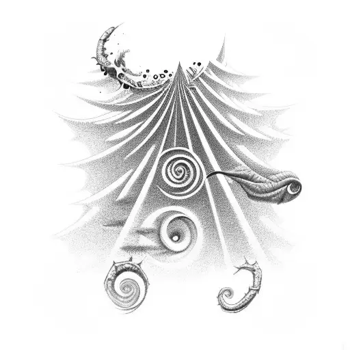 spiral, spooky, ornament, half sleeve tattoo design idea