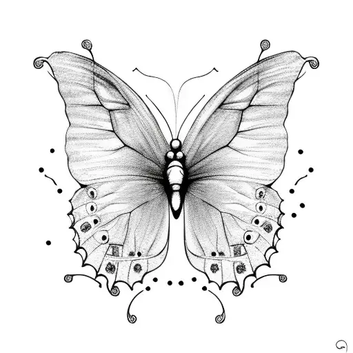 Butterflies and the word Dangerous tattoo design idea