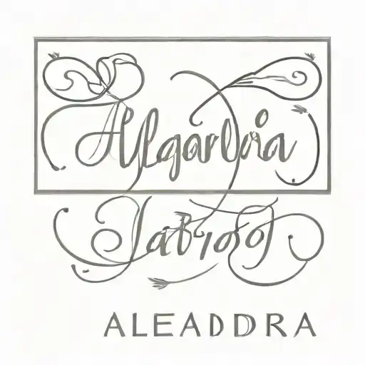 name written- alejandra tattoo design idea