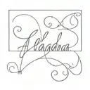 name written- alejandra tattoo design idea