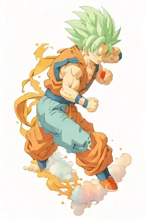 goku in his kinton cloud with the radar of the dragon balls and carrying the four star ball tattoo design idea