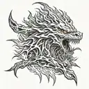 fire spirit lightning ice tattoo design idea