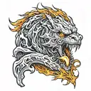 fire spirit lightning ice tattoo design idea