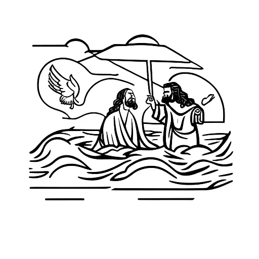 Jesus saving Peter from the water.  tattoo design idea