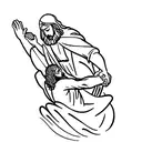 Jesus saving Peter from the water.  tattoo design idea