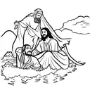 Jesus saving Peter from the water.  tattoo design idea