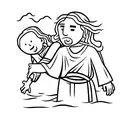 Jesus saving Peter from the water.  tattoo design idea