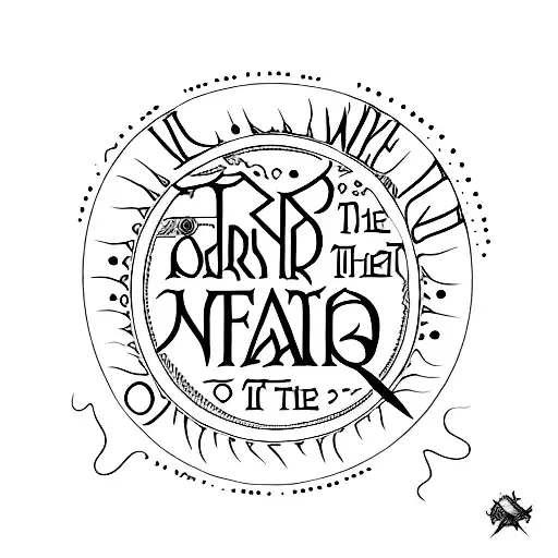 lord of The rings minimalist with The quote "not ALL those who Wander are Lost" tattoo design idea