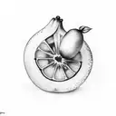 mango fruit tattoo design idea