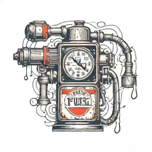 vintage fuel pump with fuel drips tattoo design idea