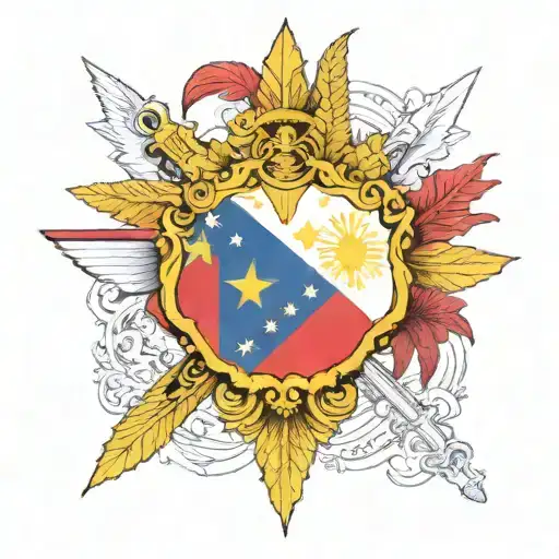 philippines flag, with some personality traits of someone who loves himself a lot tattoo design idea