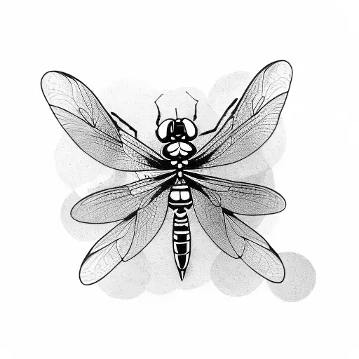 Dragonfly playing with a bumblebee  tattoo design idea