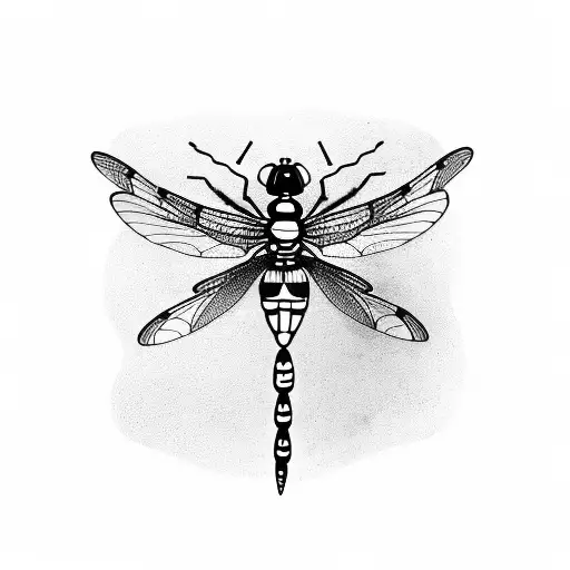 Dragonfly with a bumblebee  tattoo design idea
