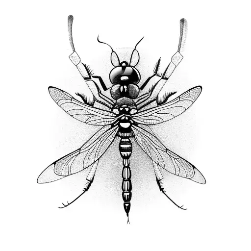 Dragonfly and a bumblebee  tattoo design idea