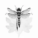Dragonfly playing with a bumblebee  tattoo design idea