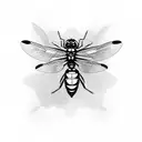 Dragonfly playing with a bumblebee  tattoo design idea