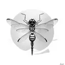 Dragonfly with a bumblebee  tattoo design idea