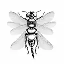 Dragonfly and a bumblebee  tattoo design idea