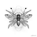 Dragonfly and a bumblebee  tattoo design idea