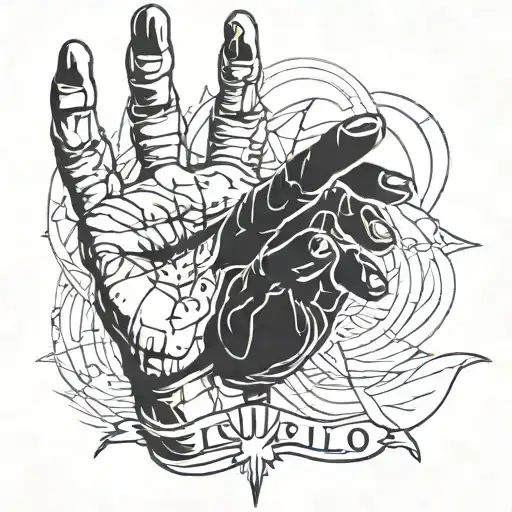 Chrollo Lucifer hands up  tattoo design idea