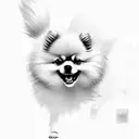 Pomeranian dog running tattoo design idea