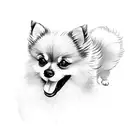 Pomeranian dog running tattoo design idea