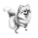 Pomeranian dog running tattoo design idea