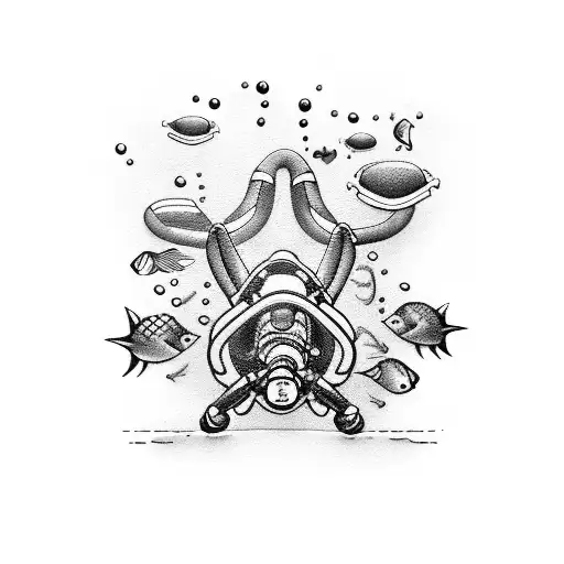 scuba diving tattoo design idea