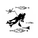 scuba diving equipement tattoo design idea