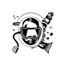 scuba diving equipement tattoo design idea