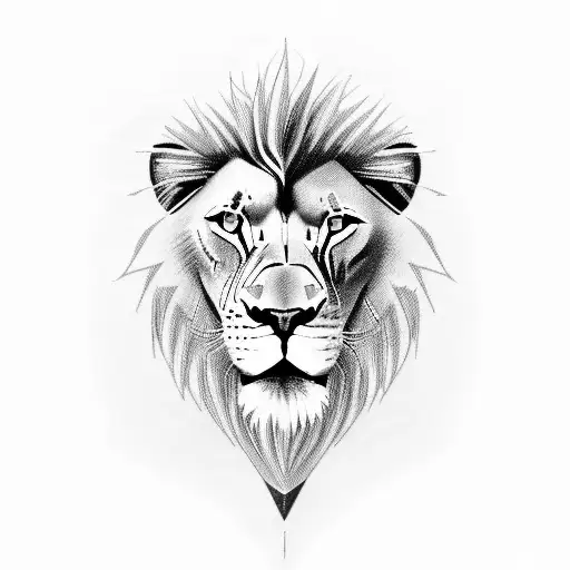 A dapper lion wearing a suit, riding a motorcycle with a snake as the exhaust pipe tattoo design idea
