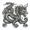dragon scorpion lion surrounded tattoo design idea