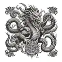 dragon scorpion lion surrounded tattoo design idea