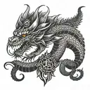 dragon scorpion lion surrounded tattoo design idea