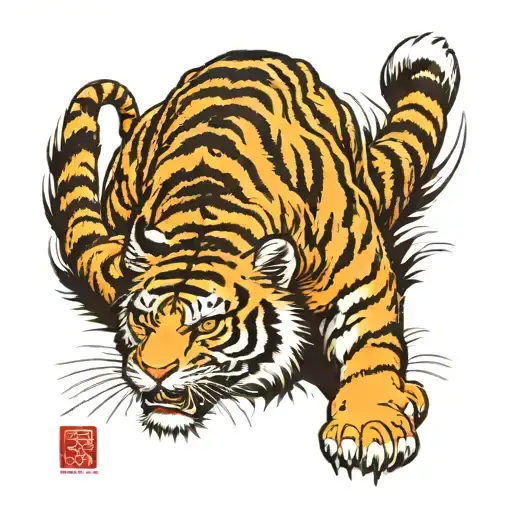 back tattoo tiger climbing up tattoo design idea