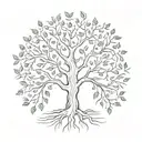 Design: A simple tree with six branches, each branch representing one of you. The branches could be evenly spaced around tattoo design idea