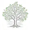 Design: A simple tree with six branches, each branch representing one of you. The branches could be evenly spaced around tattoo design idea